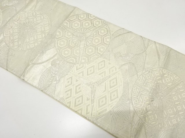 JAPANESE KIMONO / ANTIQUE FUKURO OBI / WOVEN CLASSICAL PATTERN